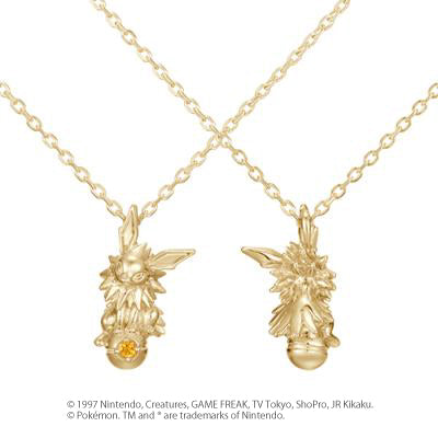 [Pokémon]Jolteon & Pokéball necklace  K18 yellow gold