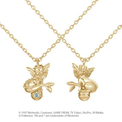 [Pokémon]Vaporeon & Pokéball necklace K18 yellow gold