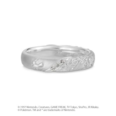 [[Pokémon]Eevee evolution pair ring ladies K18 white gold