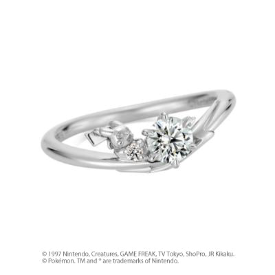 [Pokémon]Pikachu electric shock motif Ring K18white gold (diamond purchase seperately)