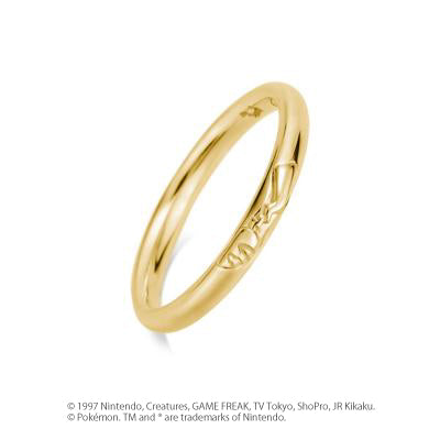 [Pokémon]Pikachu pair ring mens K18 yellow gold