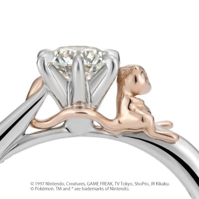 [Pokémon]Mew Solitaire Ring platinium x K18 rose gold (diamond purchase seperately)