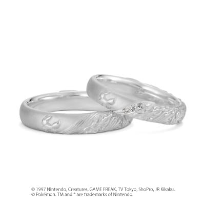 [[Pokémon]Eevee evolution pair ring ladies K18 white gold