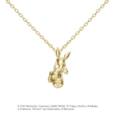 [Pokémon]Glaceon & Pokéball necklace K18yellow gold