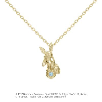[Pokémon]Glaceon & Pokéball necklace K18yellow gold