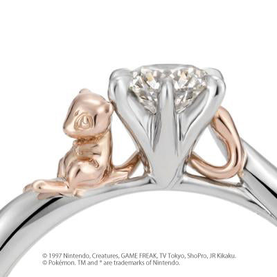 [Pokémon]Mew Solitaire Ring platinium x K18 rose gold (diamond purchase seperately)