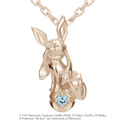 [Pokémon]Glaceon & Pokéball necklace K18 rose gold