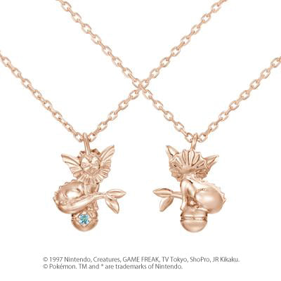 [Pokémon]Vaporeon & Pokéball necklace K18 rose gold