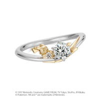 [Pokémon]Pikachu electric shock motif Ring K18white gold x K18yellow gold  (diamond purchase seperately)
