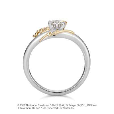 [Pokémon]Pikachu electric shock motif Ring K18white gold x K18yellow gold  (diamond purchase seperately)