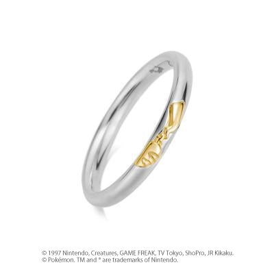 [Pokémon]Pikachu pair ring mens K18 yellow gold x silver