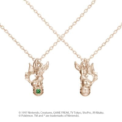 [Pokémon]Leafeon& Pokéball necklace K18 rose gold